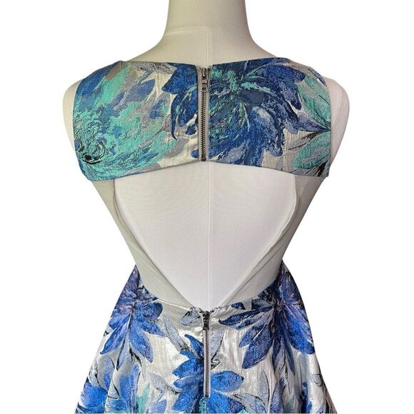 Alice + Olivia Foss Brocade Fit & Flare Floral Jacquard Dress Size 0 - Picture 10 of 15